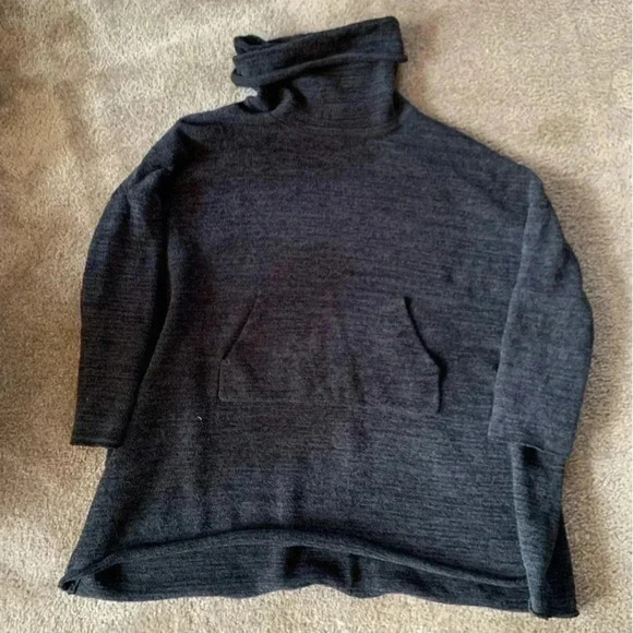 Barefoot Dreams Cozychic Lounge Pullover Knit OS Oversized Dark Grey 800 Loose - Picture 2 of 6